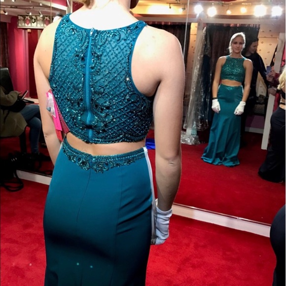 Teal Prom Dress - Picture 3 of 3